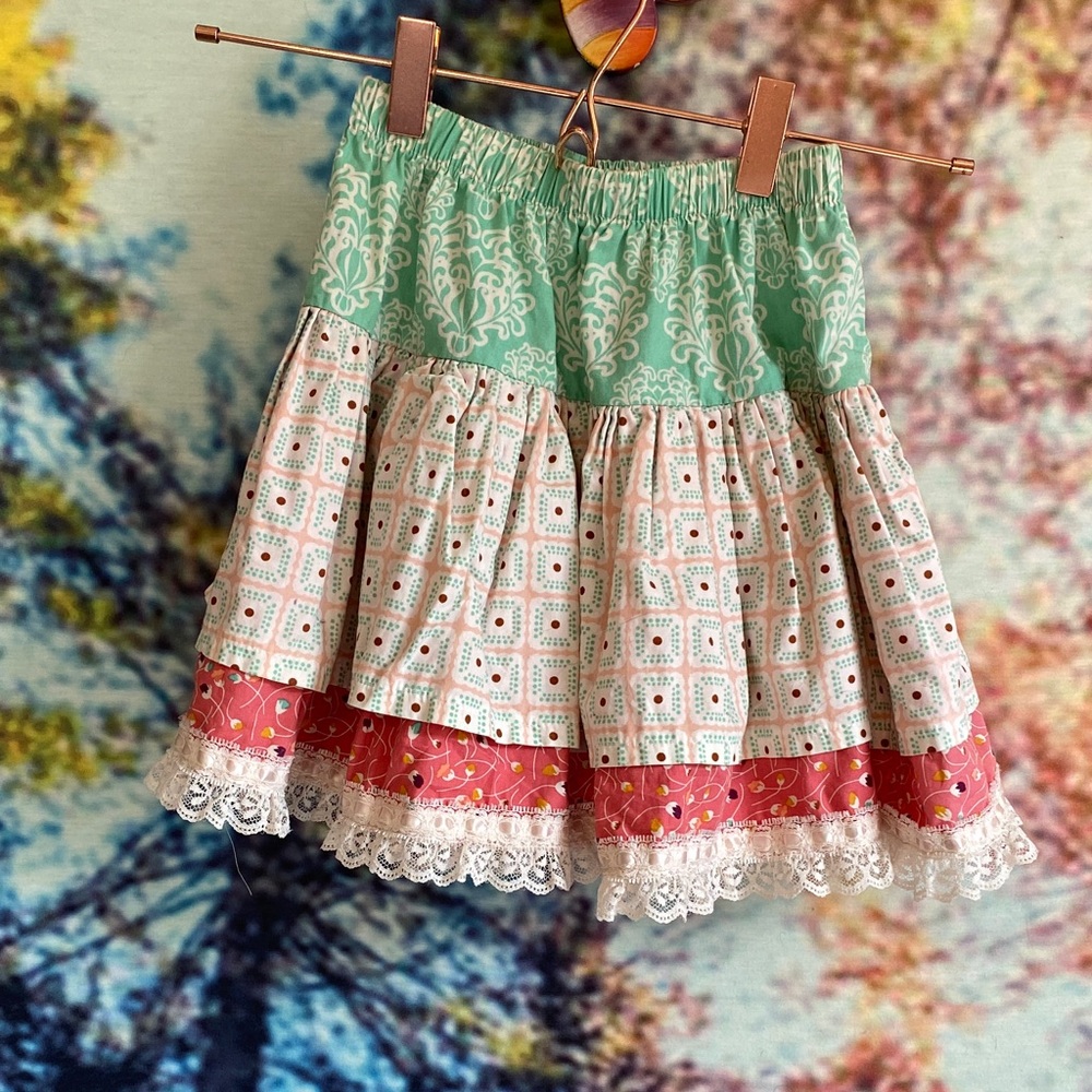 Colorful Patchwork Kids Skirt EUC